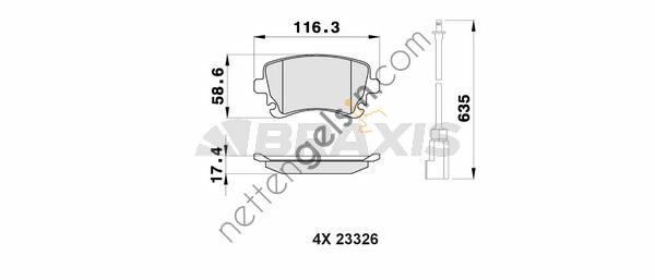 BRAXIS AB0448 FREN BALATASI ARKA FISLI PHAETON 02>  VW-AUDI-SEAT-SKODA BİNEK FREN BALATASI