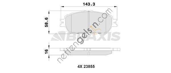 BRAXIS AB0516 ON FREN BALATASI TOYOTA PREVIA TARAGO  TOYOTA BİNEK FREN BALATASI