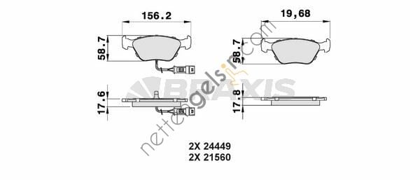 BRAXIS AB0518 ON FREN BALATASI FORD SIERRA II  FORD BİNEK FREN BALATASI