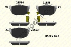 KALE B 21553 140 05 ARKA FREN BALATASI HYUNDAI ELANTRA 1996-2006 KIA CERATO 2004->  KIA BİNEK FREN BALATASI