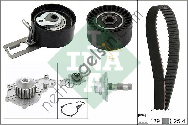 INA 530061030 TRIGER SETI + DEVIRDAIM SU POMPASI P206+ (T3E) P208 P207 DS3 C3 III DV4C FORD FIESTA 1,4TDCI EURO5 MOTOR (139 DIS KAYIS)  FORD BİNEK TRİGER SETİ