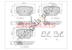 BRAXIS AB0618 FREN BALATASI ARKA VERSO 09 >  TOYOTA BİNEK FREN BALATASI