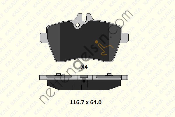 KALE B 24077 190 24 KD11 FREN BALATASI ON A-CLASS W169 04>12 B-CLASS W245 05>11  MERCEDES BİNEK FREN BALATASI