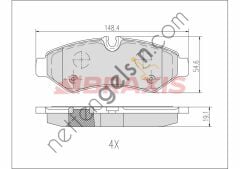 BRAXIS AB0631 FREN BALATASI ARKA SPRINTER 907 910 211 214 311 314 316 319 414 416 419CDI 18>  MERCEDES BİNEK FREN BALATASI