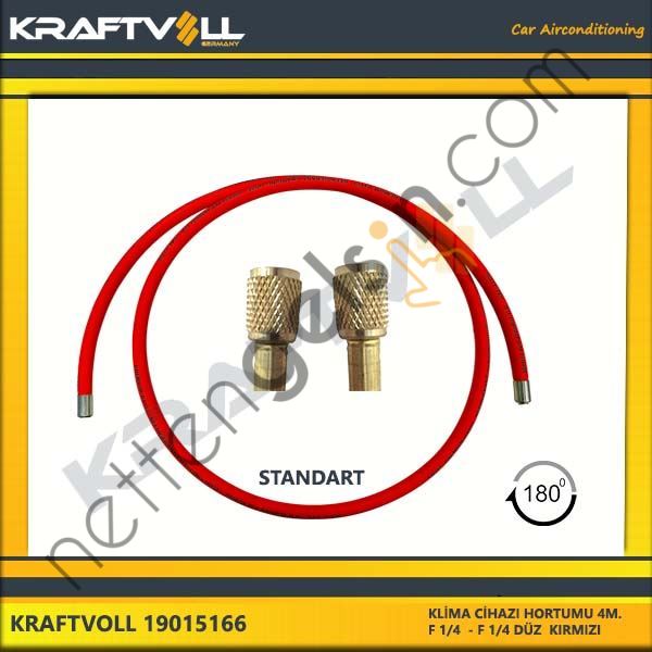 KRAFTVOLL 19015166 KLIMA GAZ BASMA HORTUMU 4000 MM F 1/4 X F 1/4 DIRITTO KIRMZI STANDART  GENEL BİNEK KLİMA HORTUMU