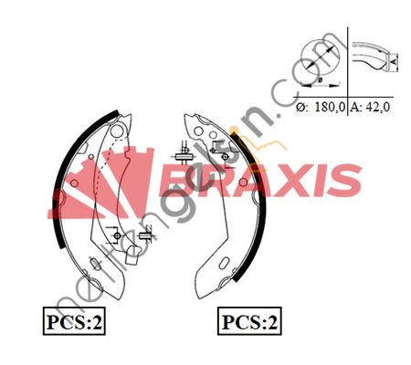 BRAXIS AC0011 ARKA FREN BALATASI PABUC P205 - R9-R11-CLIO I 1,5DCI P205 I/II-P309 I/II BENZINLI TU MOTOR (KUCUK)  RENAULT BİNEK FREN BALATASI