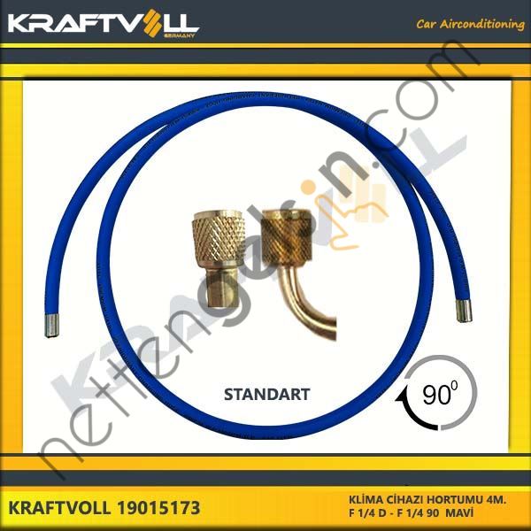 KRAFTVOLL 19015173 KLIMA GAZ BASMA HORTUMU 4000 MM F 1/4 D * F 1/4 90° MAVI STANDART  GENEL BİNEK KLİMA HORTUMU