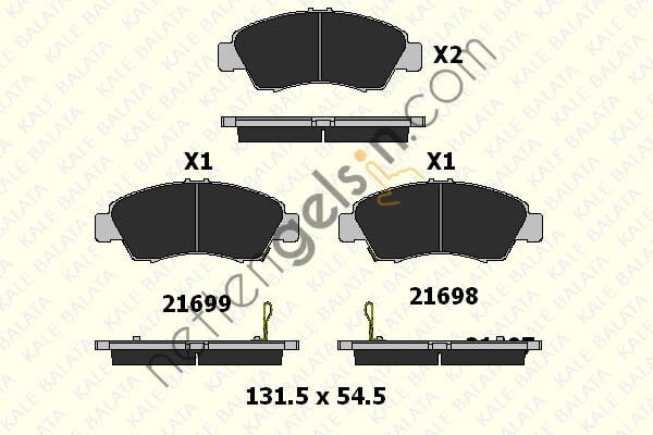 KALE B 21697 158 05 ON FREN BALATASI HONDA CIVIC 1,4 1992 2000 HONDA CITY JAZZ 2004 2008  HONDA BİNEK FREN BALATASI