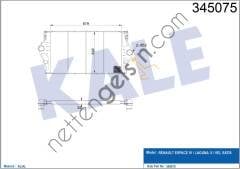 KALE 345075 TURBO RADYATORU (INTERCOOLER) ESPACE IV / LAGUNA II / VEL SATIS  RENAULT BİNEK TURBO RADYATÖRÜ