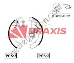 BRAXIS AC0059 ARKA FREN BALATASI PABUC PASSAT-PASSAT VARIANT 89-97 357609525C (BOSCH 0986487281 EŞDEĞERİ) VW-AUDI-SEAT-SKODA BİNEK FREN BALATASI