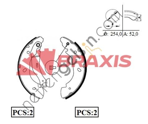 BRAXIS AC0061 ARKA FREN PABUCLU BALATA TRANSIT V184 01>06 V347 2.2TDCI / 2.4TDCI / 3.2TDCI 06 /> (ONDEN CEKER)  FORD BİNEK FREN BALATASI PAPUCLU