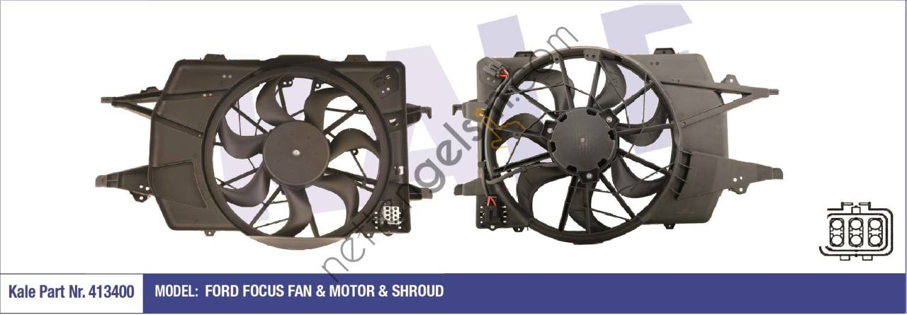 KALE 413400 FAN MOTORU FOCUS I 98>04 (+ AC TEKLI )1,6 2,0 ZETEC KOMPLE  FORD BİNEK FAN MOTORU