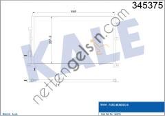 KALE 345375 KLIMA RADYATORU MONDEO 1,8 /2,0 16V /2,0TDCI (00-07) MANUEL KLIMALI OLCU:(669 X 361 X ??)   FORD BİNEK KLİMA RADYATÖRÜ