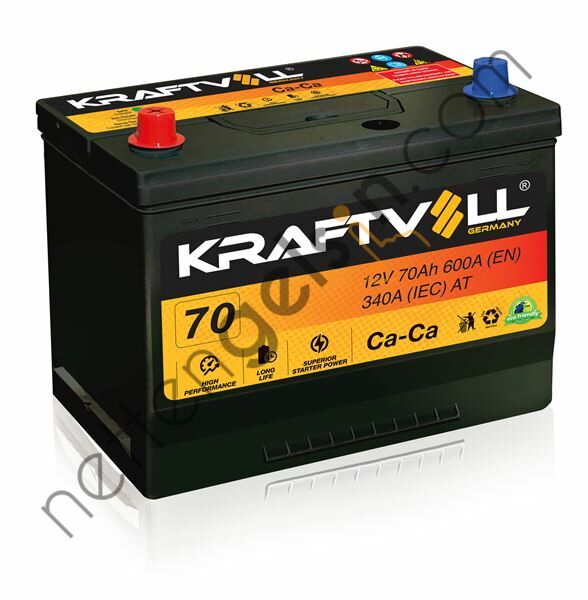 KRAFTVOLL 18010011 AKU 12V 70 AH N50 (260×173×225) TAM KAPALI ASYA TERS  AKÜ BİNEK AKÜ