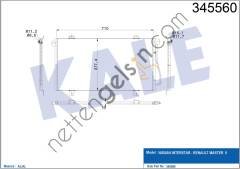 KALE 345560 KLIMA RADYATORU (KONDANSER) INTERSTAR MASTER II 00> 1.9 DTI 2.2 DCI 2.5 DTI  RENAULT BİNEK KLİMA RADYATÖRÜ