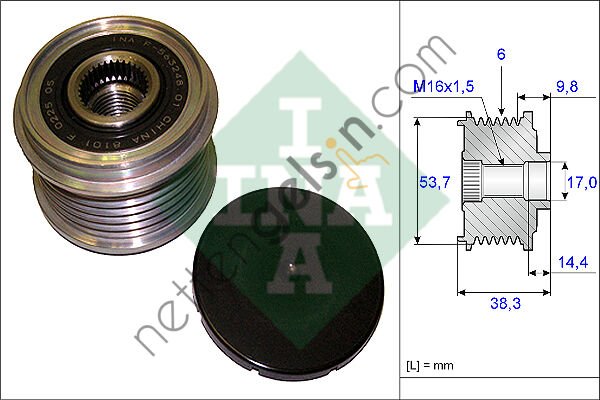 INA 535020310 ALTERNATOR KASNAGI VALEO TIP 6 KANAL OPEL INSIGNIA A - ASTRA J A16XER - A16LET AVEO / BMW 1 3 5   OPEL BİNEK ALTERNATÖR KASNAĞI