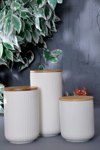 Bella Bambu Kapaklı Porselen Baharat Takımı