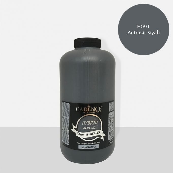 H-091 Antrasit Siyah Hybrid Akrilik Multisurfaces 2000 ml