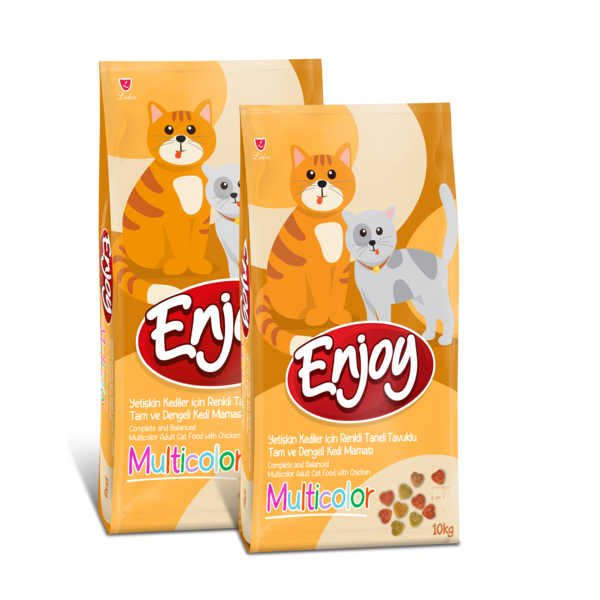 ENJOY KEDİ MAM MULTİCOLAR-TAVUKLU 10 KG ...(318)