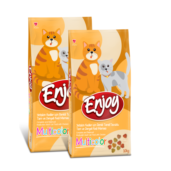 ENJOY KEDİ MAM MULTİCOLAR-TAVUKLU 10 KG ...(318)