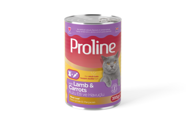 PROLİNE KEDİ KON PATE KUZU ETLİ&HAVUÇ 395GR*12(049