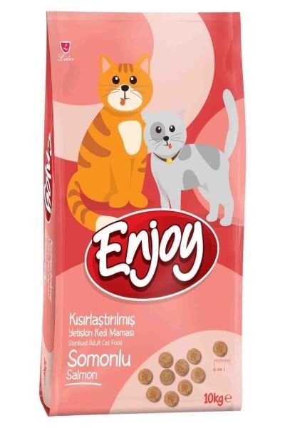 ENJOY KEDİ MAM STERİL SOMONLU 10 KG..(285)