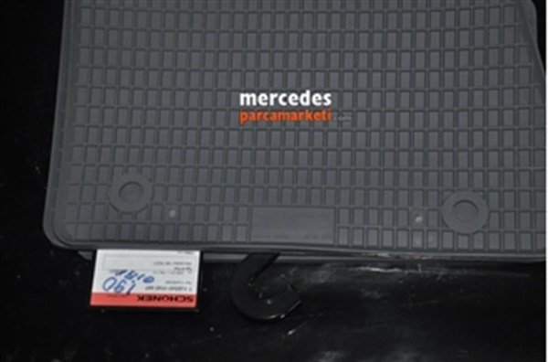 Mercedes W201 Kasa 190 - Yarım Havuzlu Gri Kauçuk Paspas