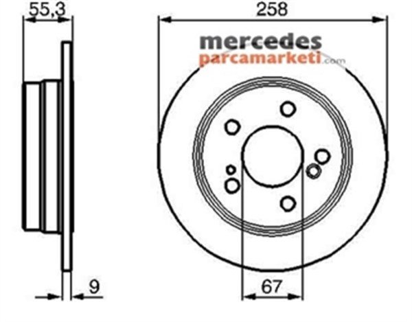 Mercedes W124 (1984-1995)- W201 Arka Fren Diski Takım