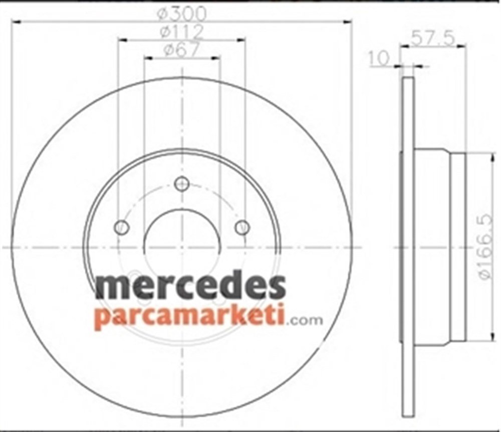 Mercedes C Serisi W204 E Serisi Coupe W207 Arka Fren Diski Takım