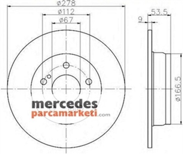 Mercedes W210- W208- W203- W170- W209 Arka Fren Diski Takım