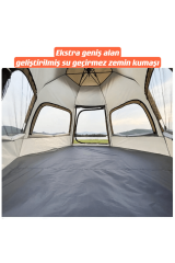 SHUFA Tam Otomatik Su Ve Rüzgar Geçirmez Gölgelikli Altıgen Aile Çadırı 280x240x155 Cm