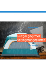 SHUFA BEJ Aile Boyu Büyük Kamp Çadırı 2 Oda 1 Salon 420*305*200 CM SFK8679120681203