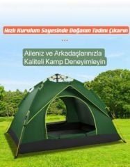 4-kişilik Otomatik Çift Katman Çift Kapılı Kamp Outdoor Plaj Piknik Çadırı 240x210x135 Cm