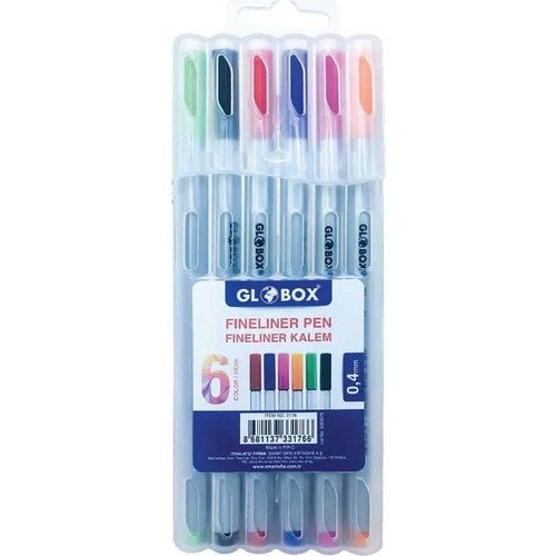 Globox 3176 Fineliner Kalem 6 Lı Plastik Kutu