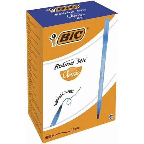 Bic Round Stic Tükenmez Kalem Mavi 60'Lı Kutu - 60 Adet