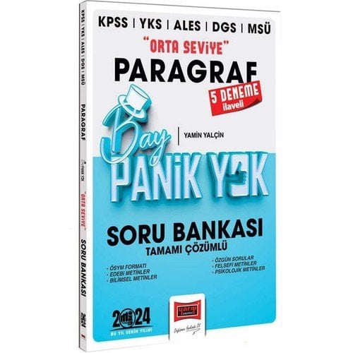 Yargı Yayınları 2024 KPSS YKS MSÜ Bay Panik Yok Paragraf Orta Seviye Tamamı Çözümlü Soru Bankası