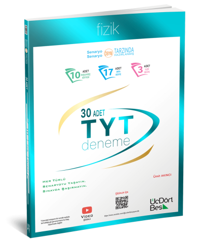 ÜçDörtBeş Yayınları TYT Fizik 30 Deneme