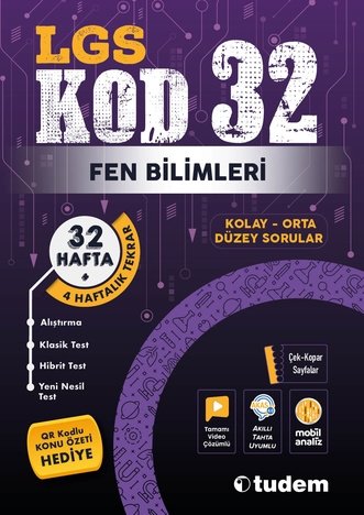 Tudem Yayınları 8. Sınıf LGS Fen Bilimleri Kod 32 Tekrar Testleri