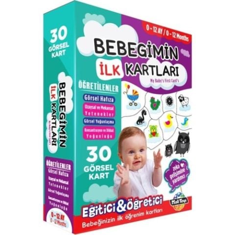 Moli Toys Bebeğimin İlk Kartları 0-12 Ay Eğitici İlk Öğrenim Kartları