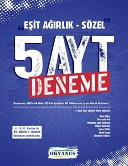 Okyanus Yayınları AYT Eşit Ağırlık Sözel 5 Deneme - 2023 Güncel