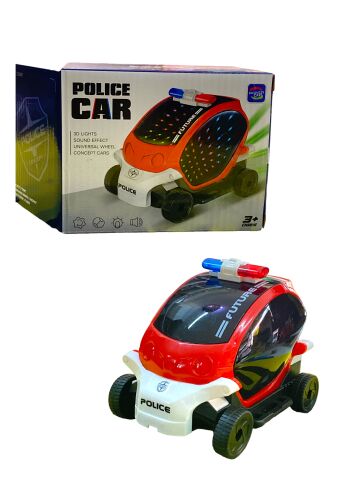 Can Ali Toys Pilli 3D Işıklı Müzikli Hareketli Polis Aracı