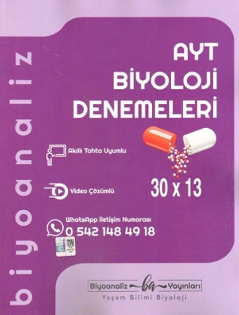 Biyoanaliz Yayınları AYT Biyoloji 30 x 13 Denemeleri