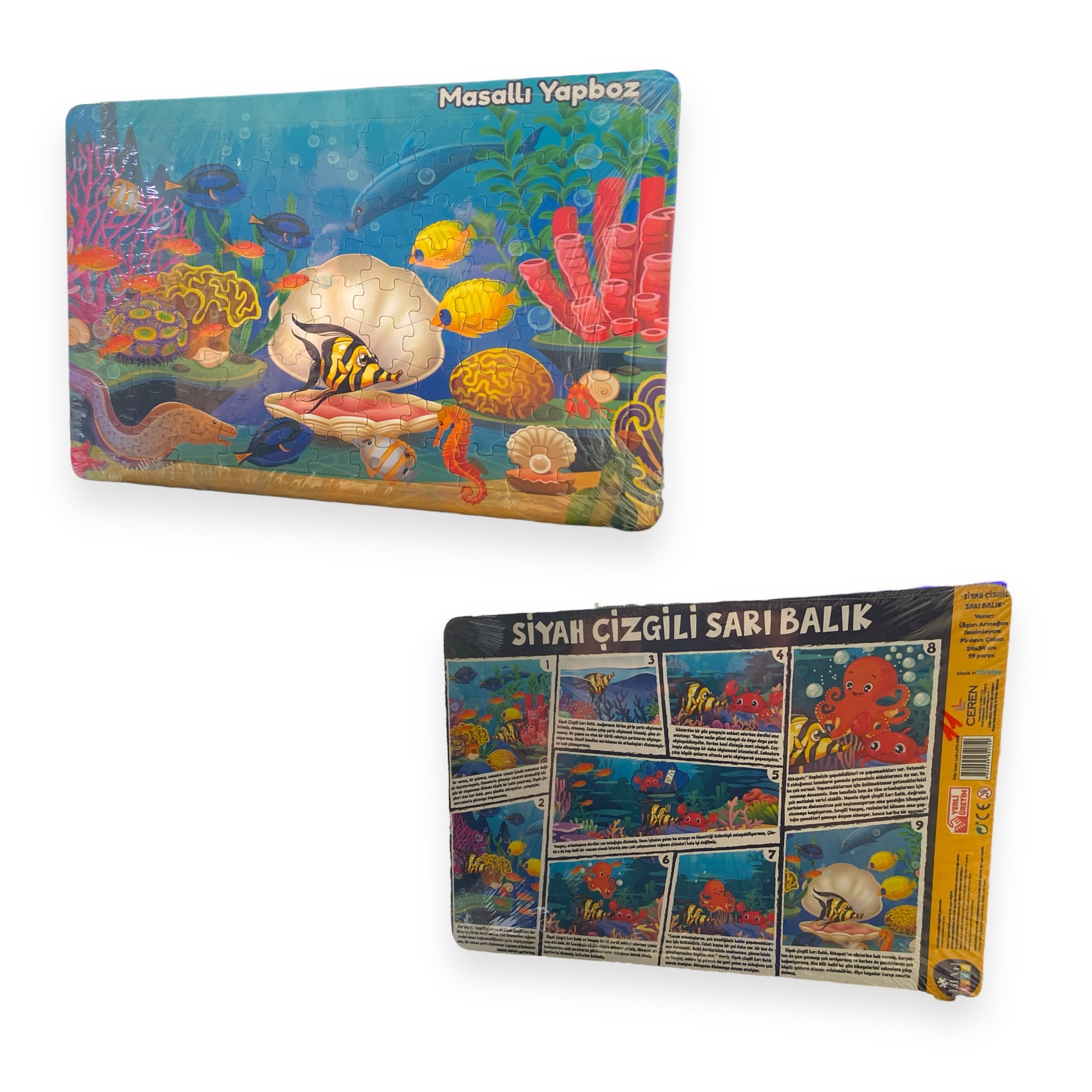 Lilart Kids Masallı Puzzle 99 Prç 24x34 – Siyah Çizgili Sarı Balık
