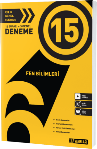 Hız Yayınları 6. SINIF FEN BİLİMLERİ DENEME 15 Lİ