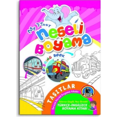 Karatay Türkçe - İngilizce Neşeli Boyama Kitabı Örnekli 32 Syf. (8 Kitap Takım)