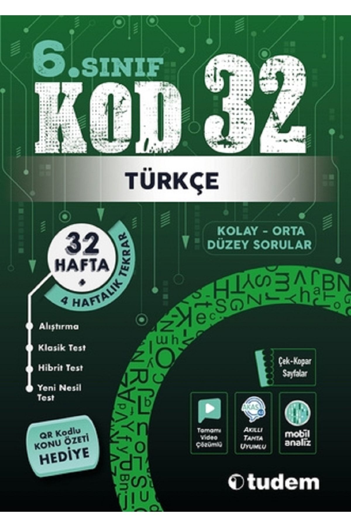Tudem Yayınları 6.Sınıf Türkçe Kod 32 Tekrar Testleri
