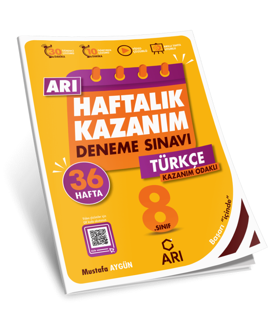 Arı Yayıncılık 8.Sınıf Türkçe Haftalık Kazanım Deneme