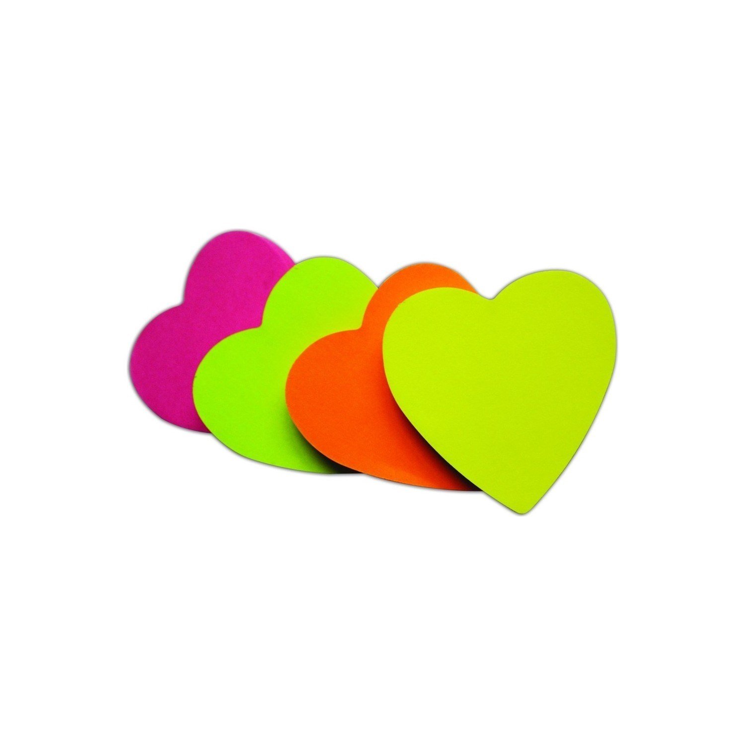 Notix Yapışkanlı Not Kağıdı Kalpli 75 mm x 75 mm 100 Yaprak - Neon Yeşil