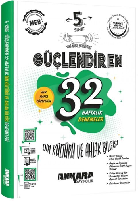 Ankara Yayınları 5.Sınıf Güçlendiren 32 Haftalık Din Kültürü Ve Ahlak  Bilgisi Kazanım Denemeleri 2025