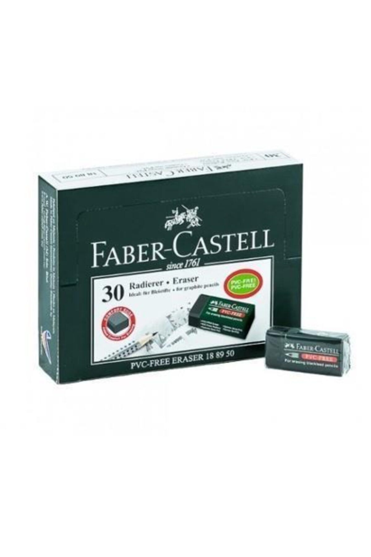 Faber Castell Siyah Silgi Küçük Boy 30'lu Kutu